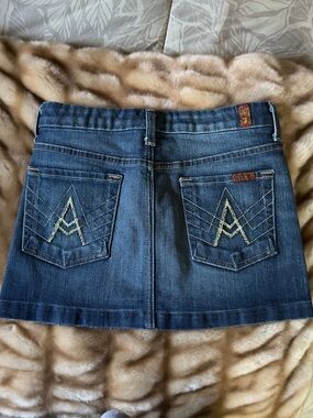 Vintage 7 For All Man Kind Denim Mini Skirt